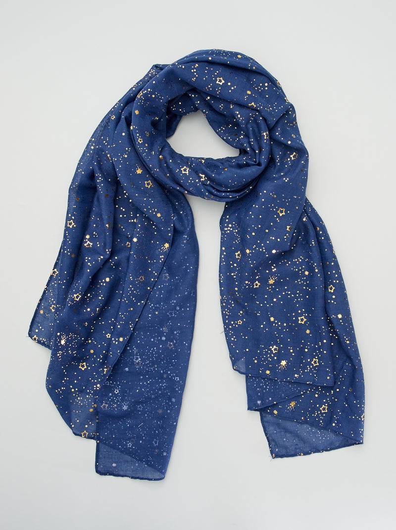 Lenço em voile com estampado estrela AZUL - Kiabi