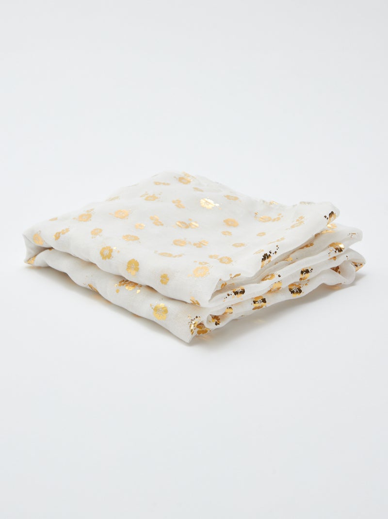 Lenço em voile florido Branco - Kiabi
