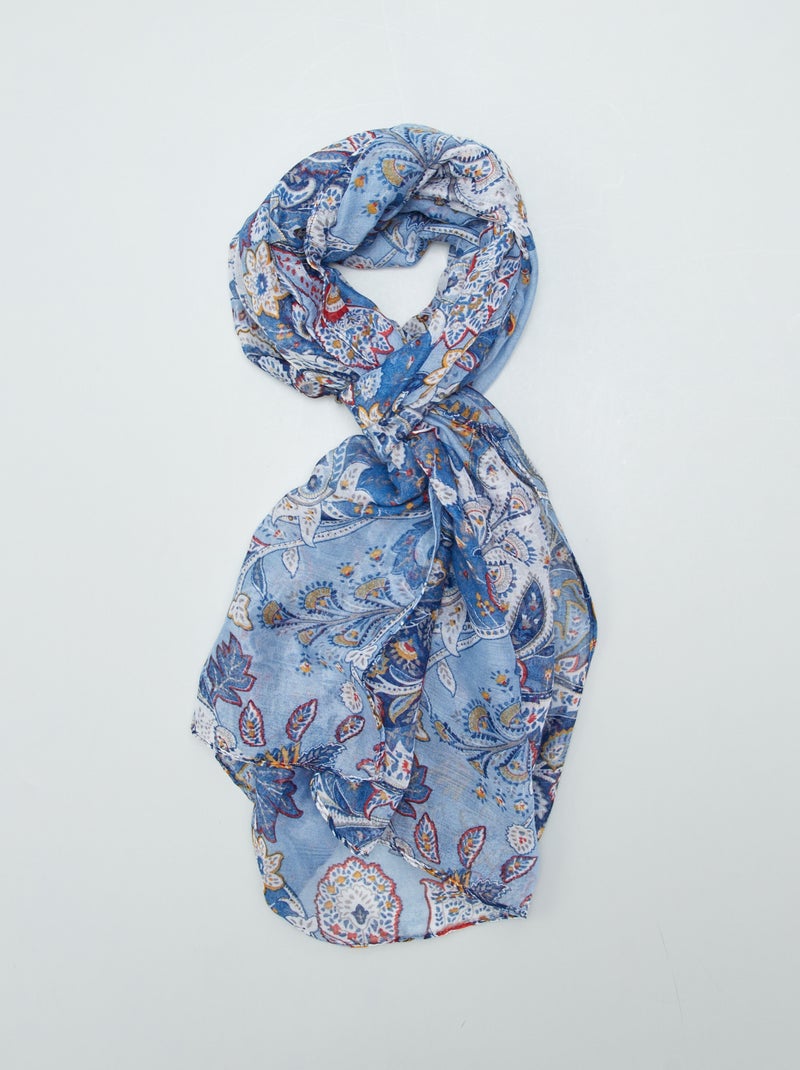 Lenço estampado AZUL - Kiabi