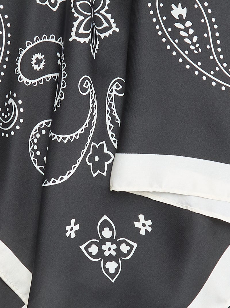 Lenço estampado \'bandana\' Preto - Kiabi