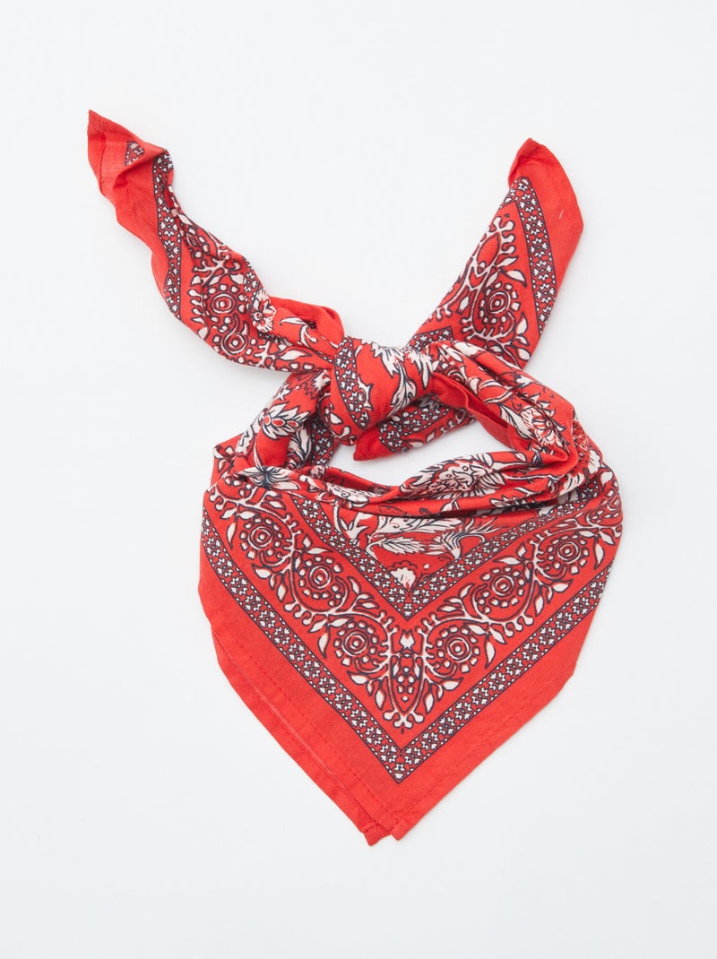 Lenço estampado 'bandana' VERMELHO - Kiabi
