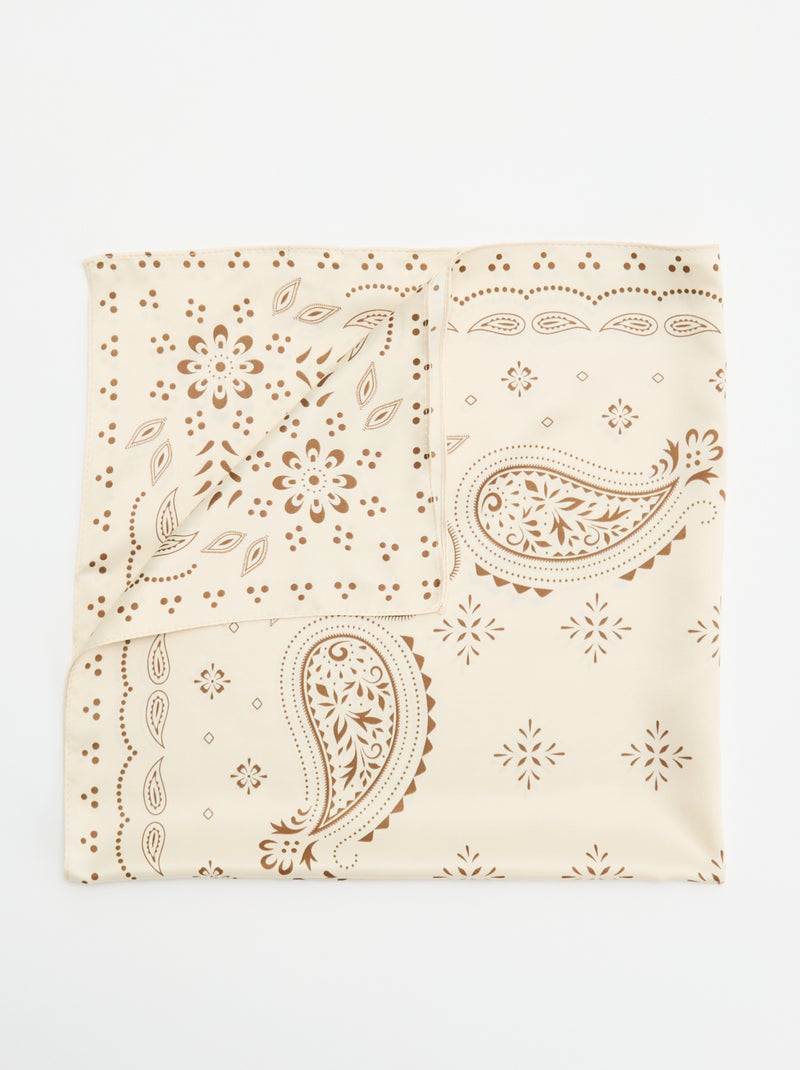 Lenço estampado Bege - Kiabi