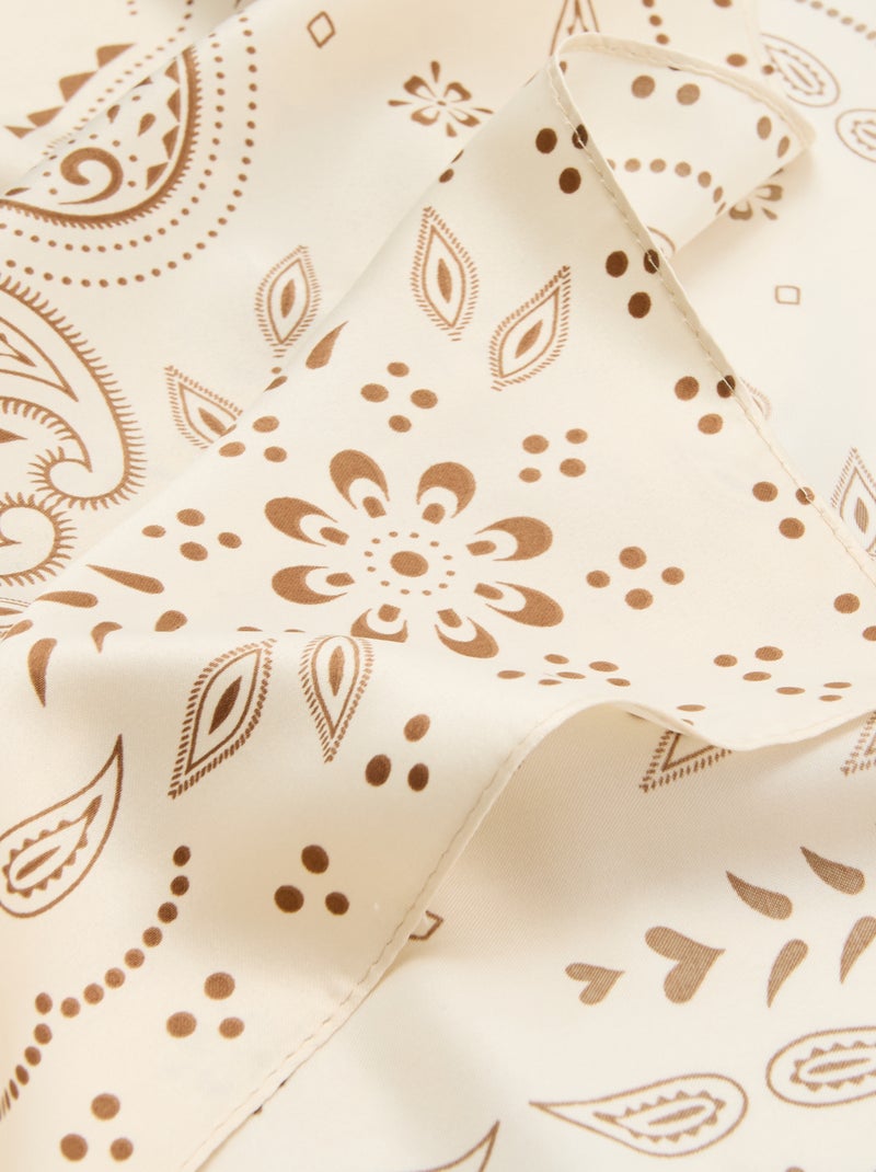 Lenço estampado Bege - Kiabi