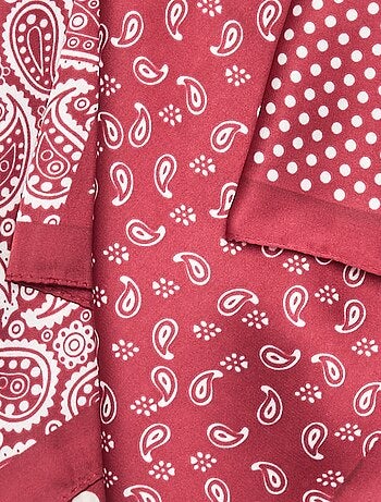 Lenço estampado 'bolinhas' e 'bandana'