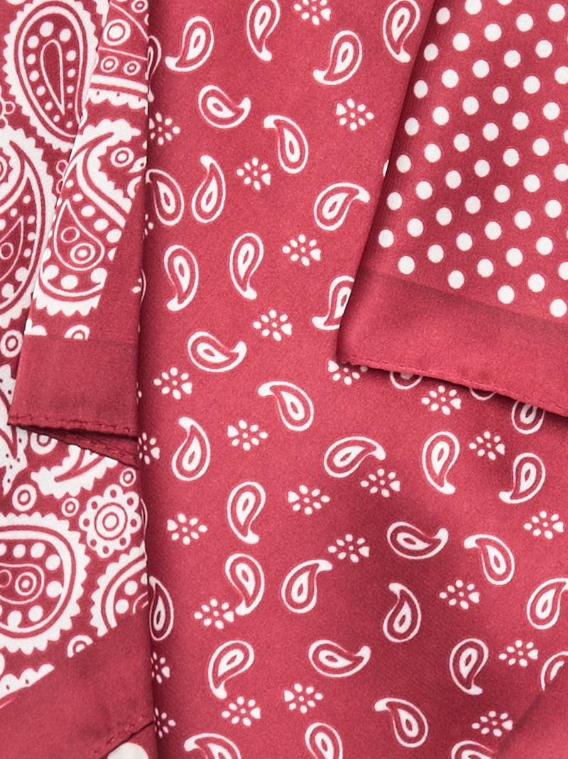 Lenço estampado 'bolinhas' e 'bandana' Vermelho - Kiabi
