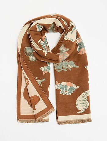 Lenço estampado 'gatos'
