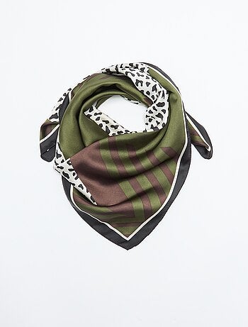 Lenço estampado 'leopardo'