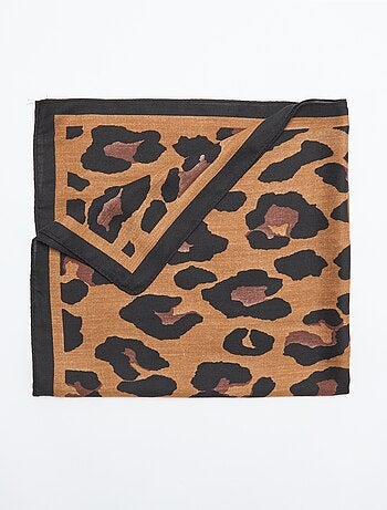 Lenço estampado 'leopardo'