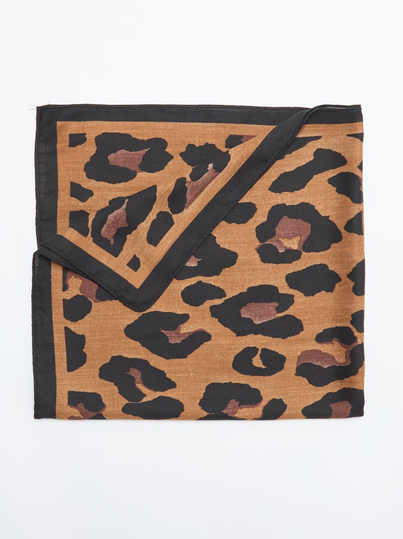 Lenço estampado 'leopardo' Castanho - Kiabi