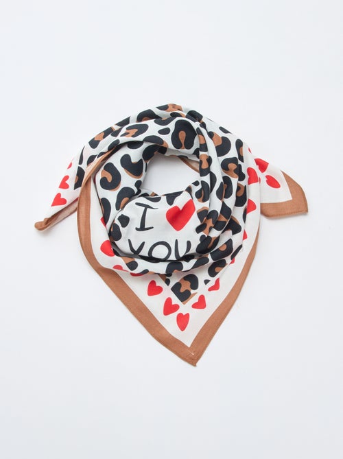 Lenço estampado quadrado (65x65 cm) 'Agathe Sorlet x Kiabi' - Dia dos Namorados - Kiabi
