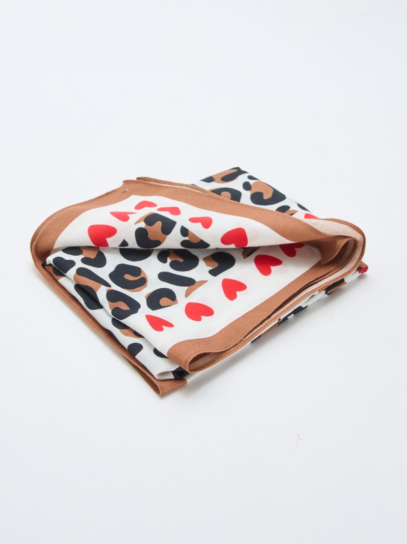 Lenço estampado quadrado (65x65 cm) 'Agathe Sorlet x Kiabi' - Dia dos Namorados Branco - Kiabi