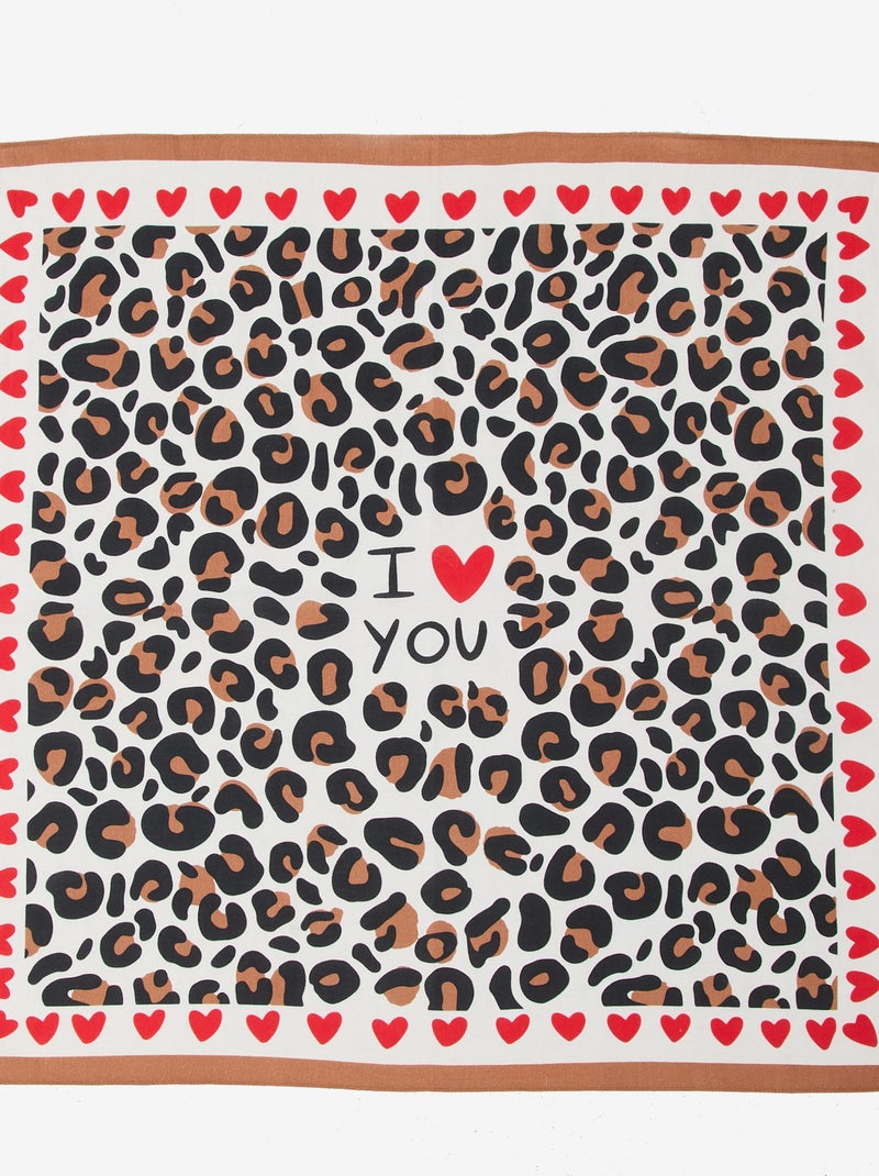 Lenço estampado quadrado (65x65 cm) 'Agathe Sorlet x Kiabi' - Dia dos Namorados Branco - Kiabi