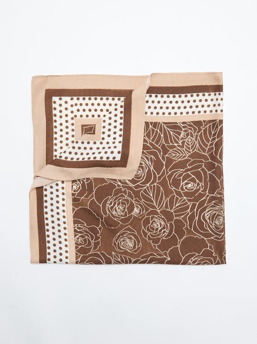 Lenço estampado 'rosas' e 'bolinhas' - Kiabi