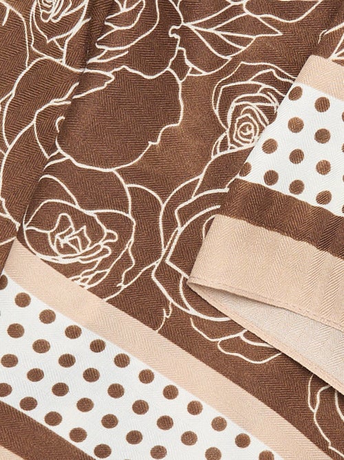 Lenço estampado 'rosas' e 'bolinhas' - Kiabi