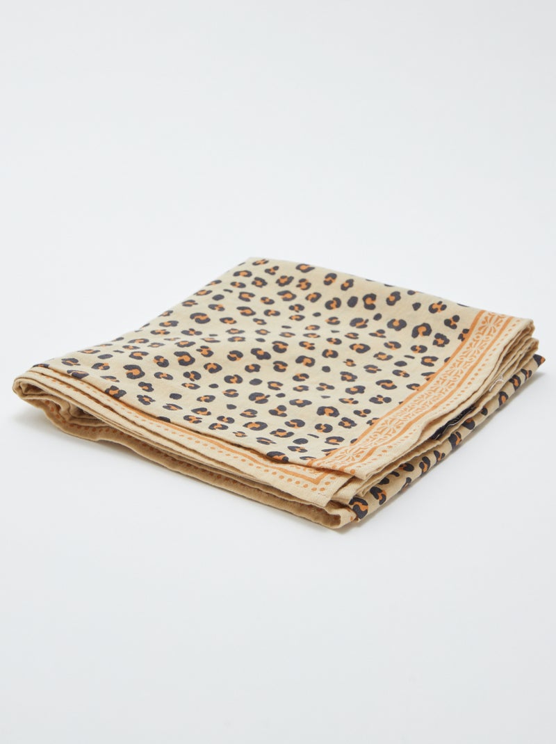 Lenço grande estampado BEGE - Kiabi