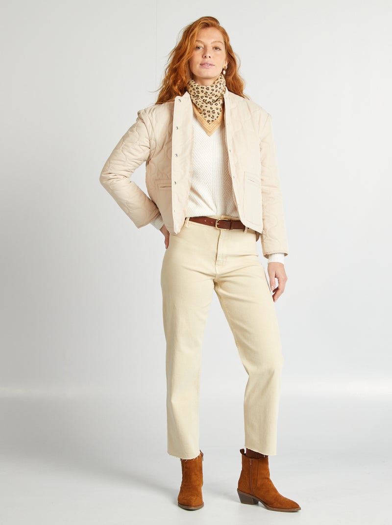 Lenço grande estampado BEGE - Kiabi