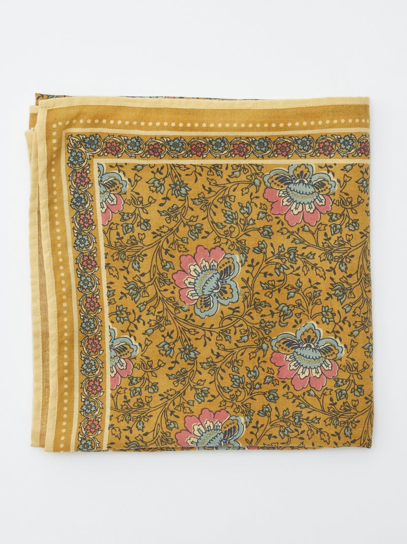 Lenço grande estampado CASTANHO - Kiabi