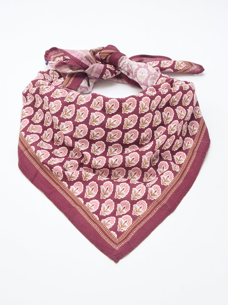 Lenço grande estampado Violeta - Kiabi