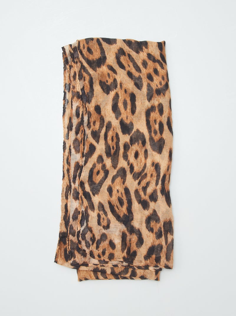 Lenço leopardo CASTANHO - Kiabi