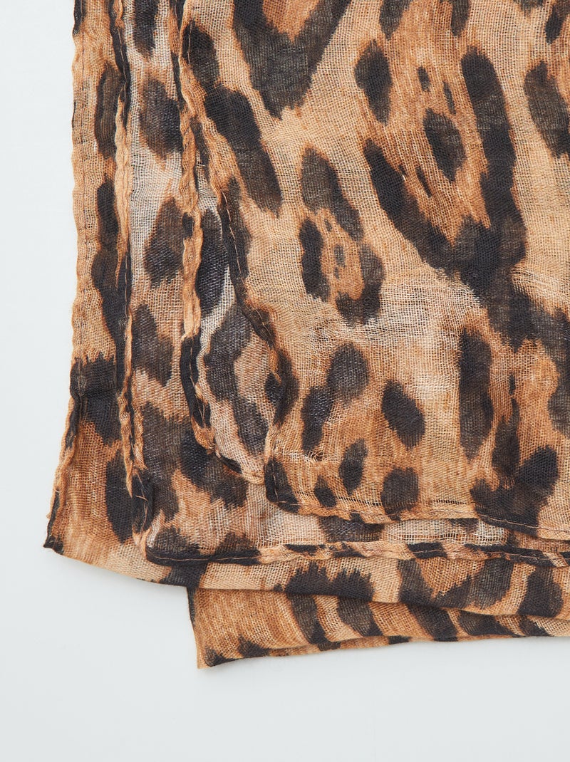 Lenço leopardo CASTANHO - Kiabi