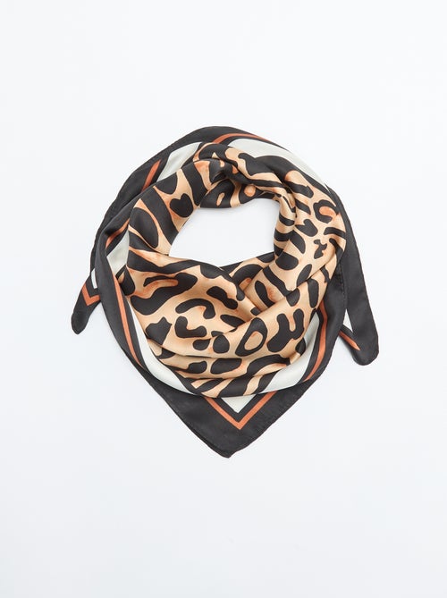 Lenço quadrado com estampado leopardo - Kiabi