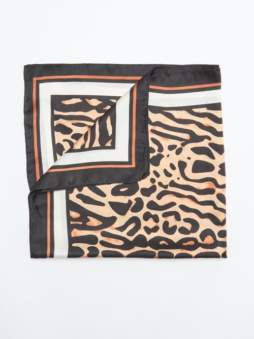 Lenço quadrado com estampado leopardo - Kiabi