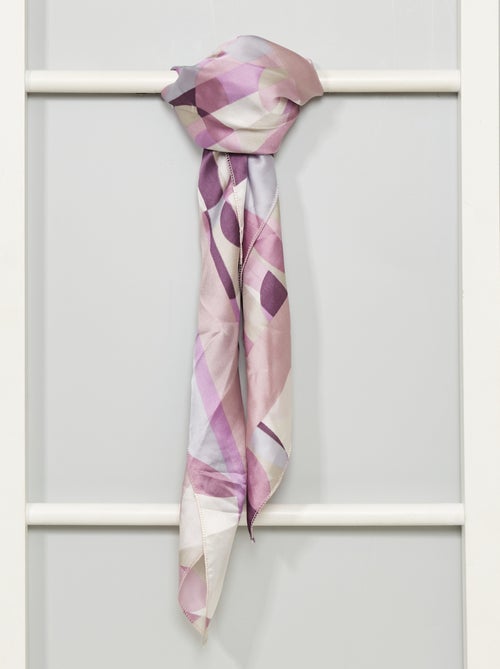 Lenço quadrado de efeito acetinado estampado - Kiabi