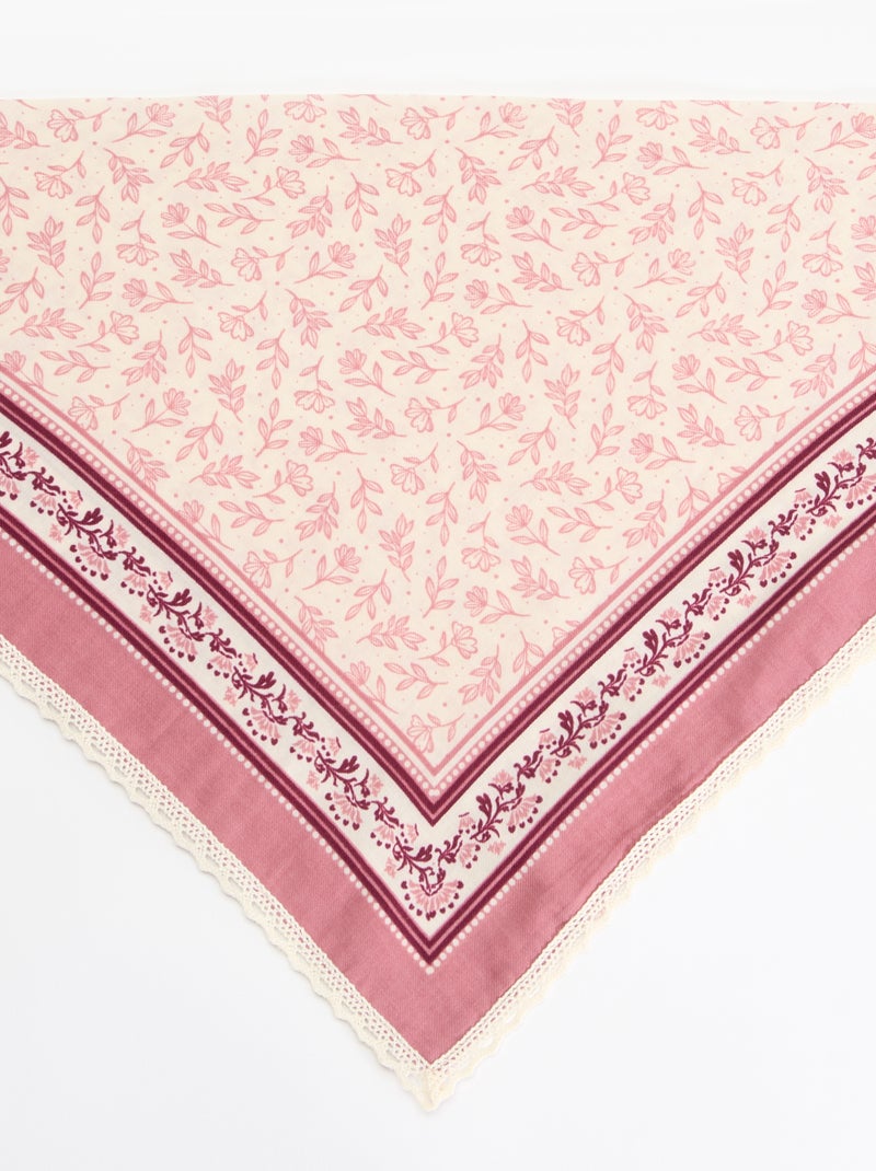 Lenço quadrado estampado Rosa - Kiabi