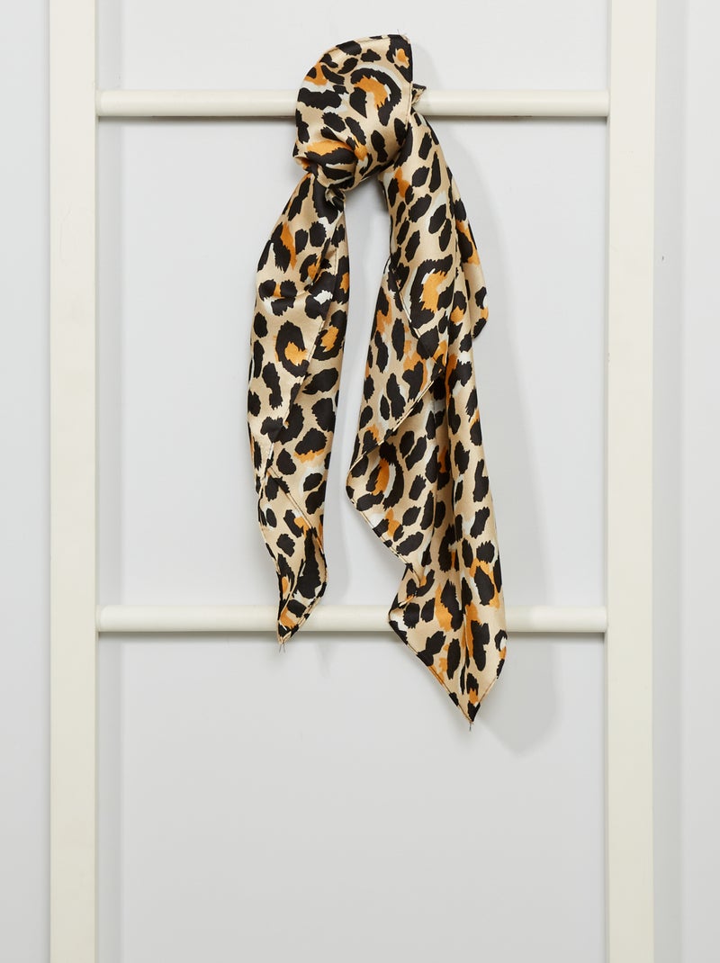 Lenço quadrado leopardo BEGE - Kiabi