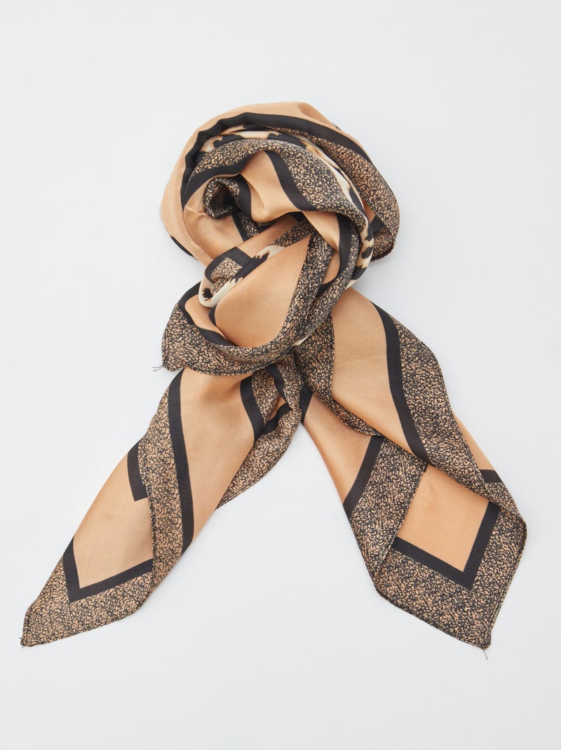 Lenço quadrado 'leopardo' CASTANHO - Kiabi
