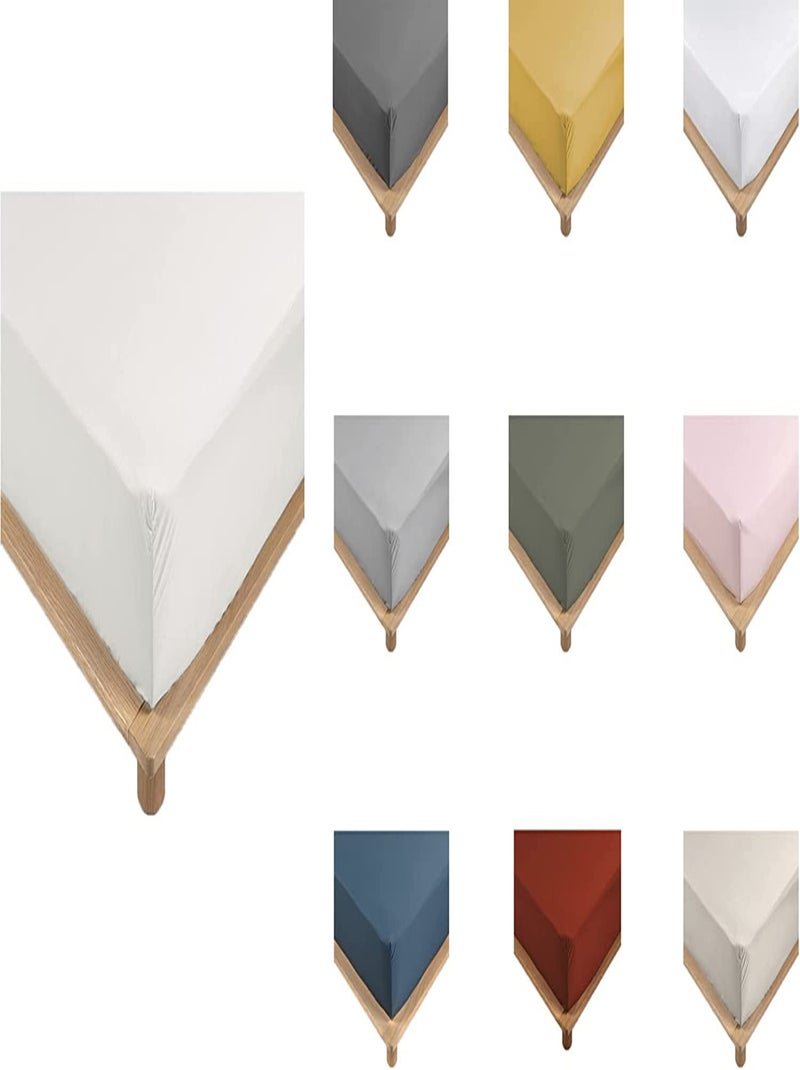 Lençóis com elástico percal de algodão lia promo linge Branco - Kiabi