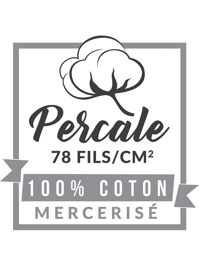 Lençóis com elástico percal de algodão lia promo linge Branco - Kiabi
