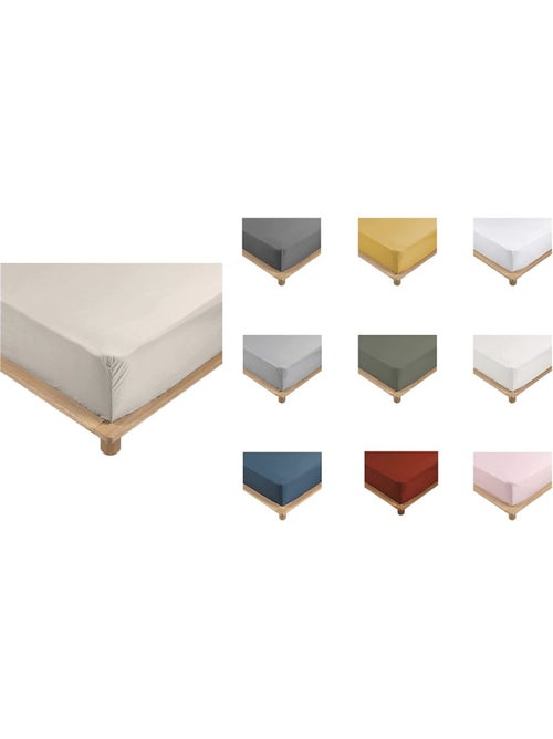 Lençóis com elástico percal de algodão lia promo linge - Kiabi Lençóis com elástico percal de algodão lia promo linge - Kiabi