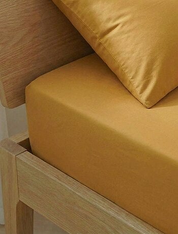 Lençol ajustável para 2 pessoas (160x200cm) em algodão - Kiabi Home