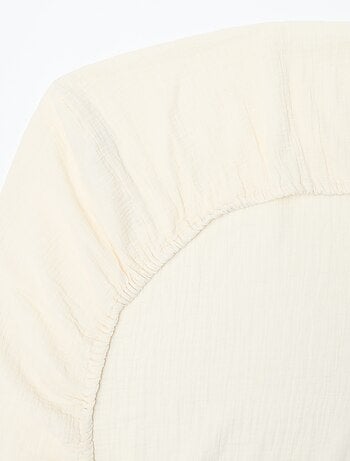 Lençol ajustável para berço 70 x 140 cm em gaze dupla de algodão - Kiabi Home