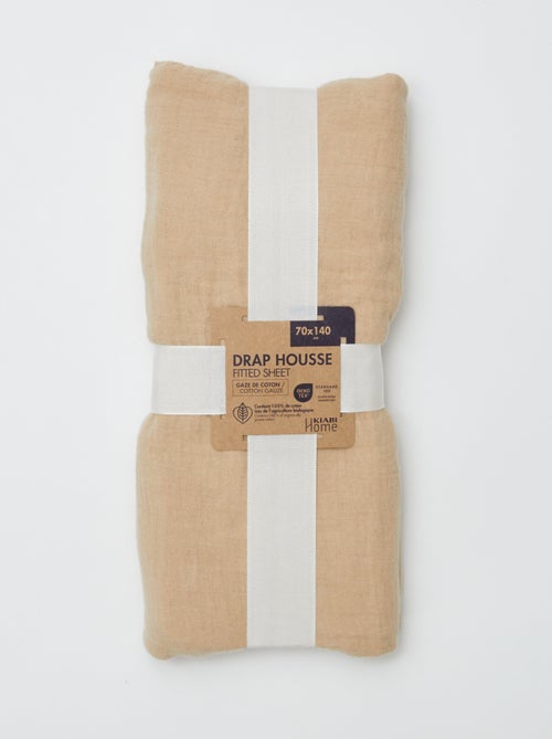 Lençol ajustável para berço (70x140) em gaze dupla de algodão - Kiabi Home - Kiabi