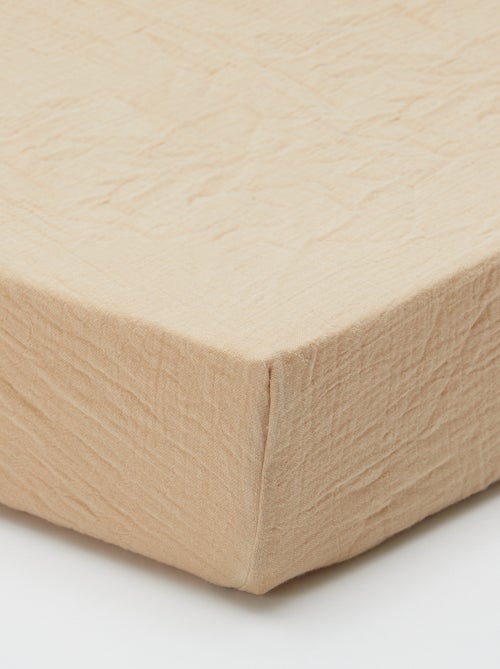 Lençol ajustável para berço (70x140) em gaze dupla de algodão - Kiabi Home - Kiabi
