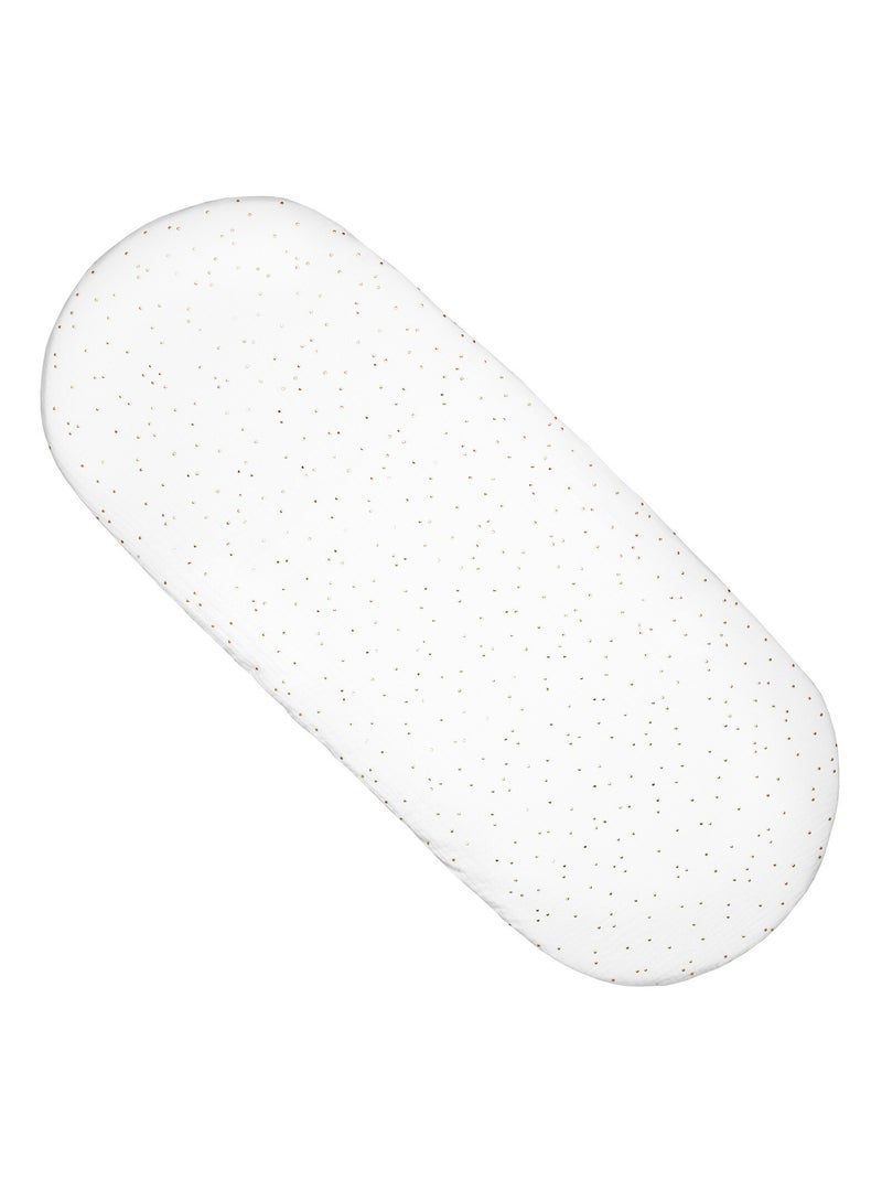 Lençol ajustável para moisés em gaze de algodão | sevira kids Branco Dourado - Kiabi