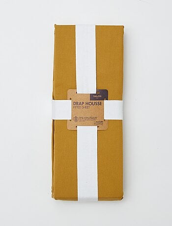 Lençol-capa casal (160x200) de algodão - Kiabi Home