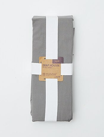 Lençol-capa casal (180x200) de algodão - Kiabi Home