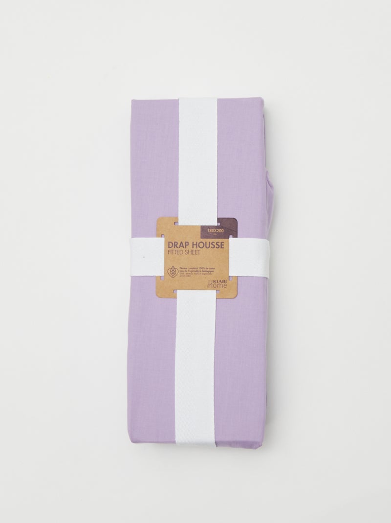 Lençol-capa casal (180x200) de algodão - Kiabi Home VIOLETA - Kiabi