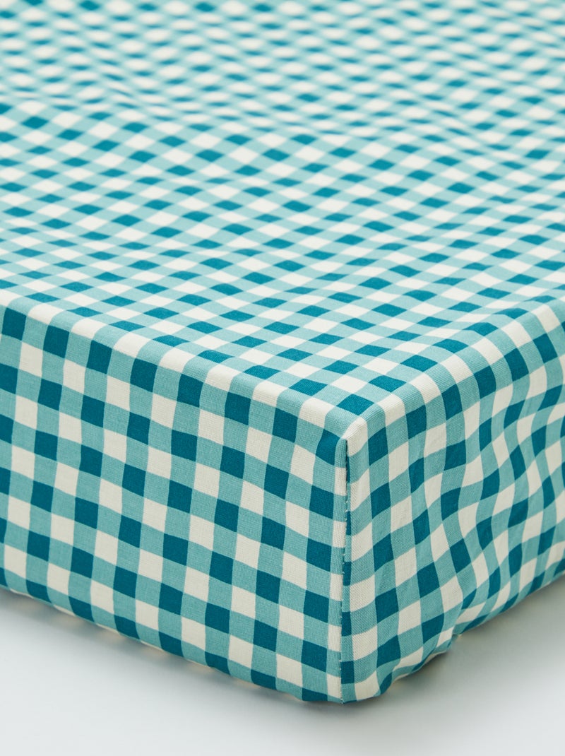 Lençol-capa de casal (140x200) em algodão - Kiabi Home VERDE - Kiabi