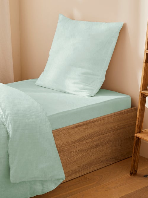 Lençol-capa de solteiro (90 x 190cm) em gaze de algodão - Kiabi Home - Kiabi