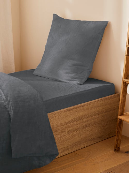 Lençol-capa de solteiro (90 x 190cm) em gaze de algodão - Kiabi Home - Kiabi
