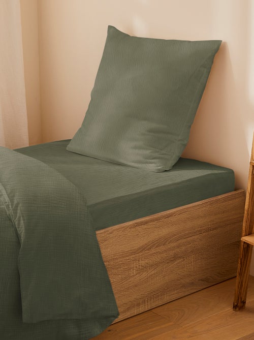 Lençol-capa de solteiro (90 x 190cm) em gaze de algodão - Kiabi Home - Kiabi