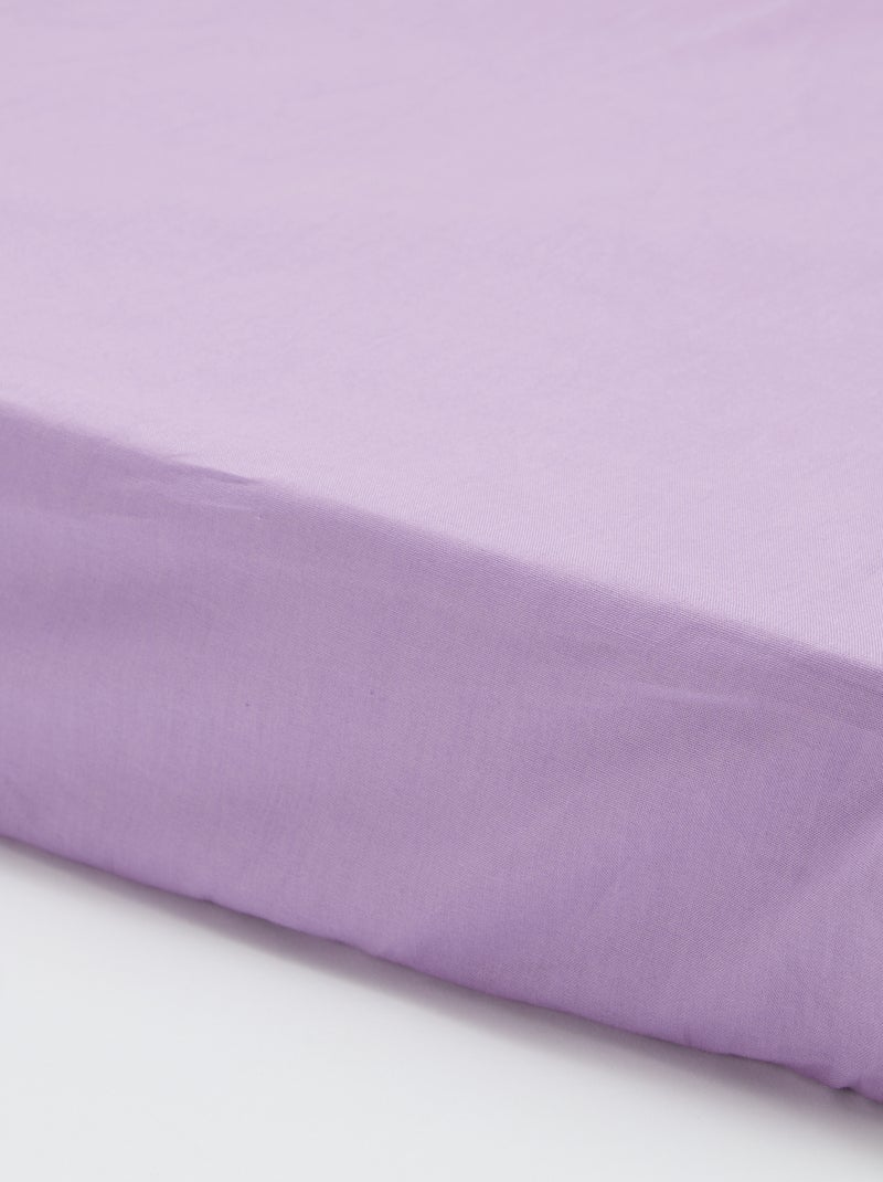 Lençol-capa de solteiro (90x200) em algodão - Kiabi Home violeta - Kiabi