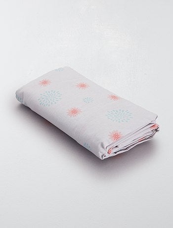 Lençol-capa de solteiro estampado 'Flores' - Kiabi