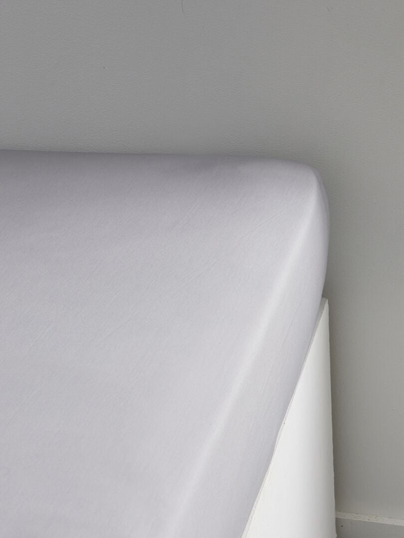 Lençol-capa em percal de algodão MARROM - Kiabi