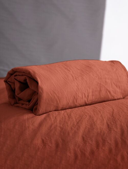 Lençol-capa liso - cama de casal - Kiabi