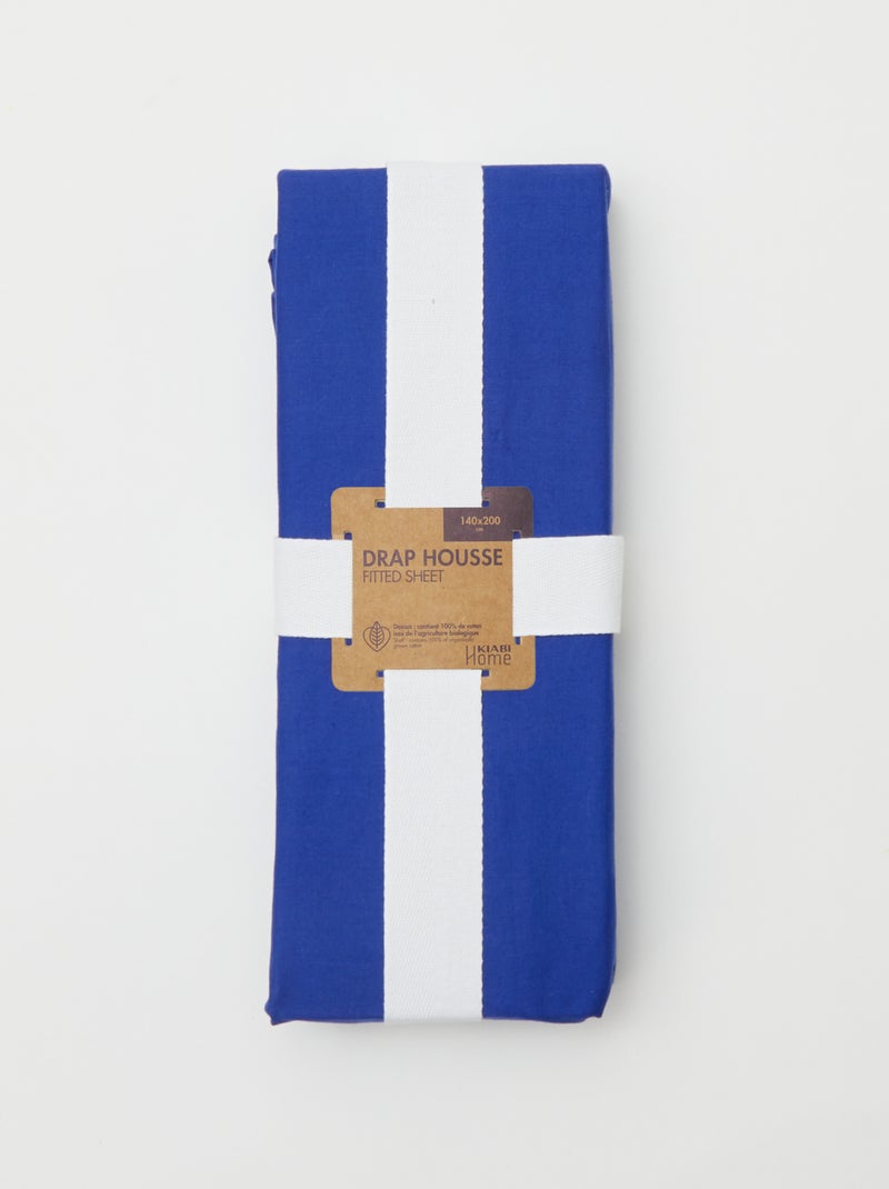 Lençol-capa liso 140 x 200 cm AZUL - Kiabi